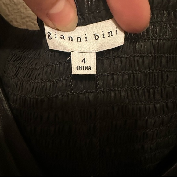 NWT Gianni Bini Star Struck Liquid Black Mini Dress Babydoll Size 4 Long Sleeves - Picture 10 of 11